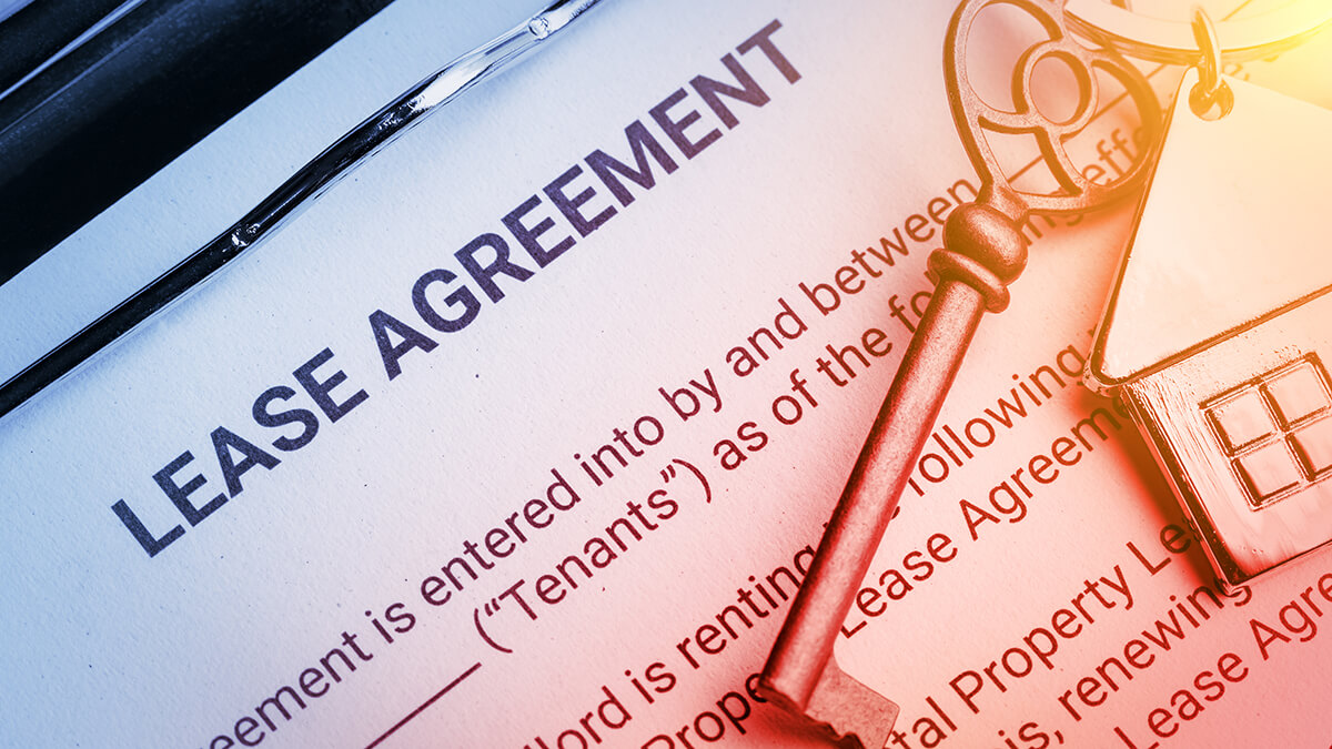 A close-up of a lease agreement paper