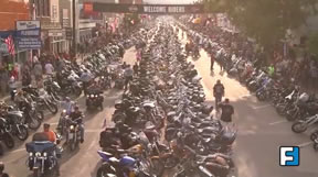 A crowded view of rows of bikes in the street