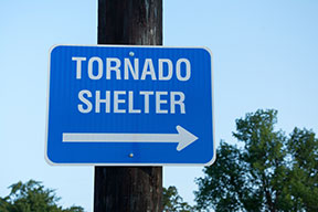 A Tornado Shelter sign